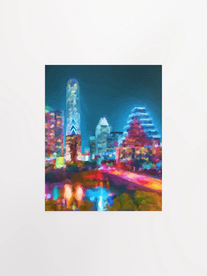 Winter Nights and City Lights (Austin, Texas) Poster