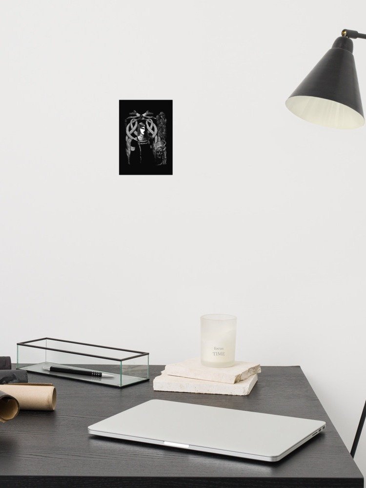 Hel in Black All Black Matte Poster - Norse Mythology Goddess Hel and World Serpent Jörmungandr product image (5)