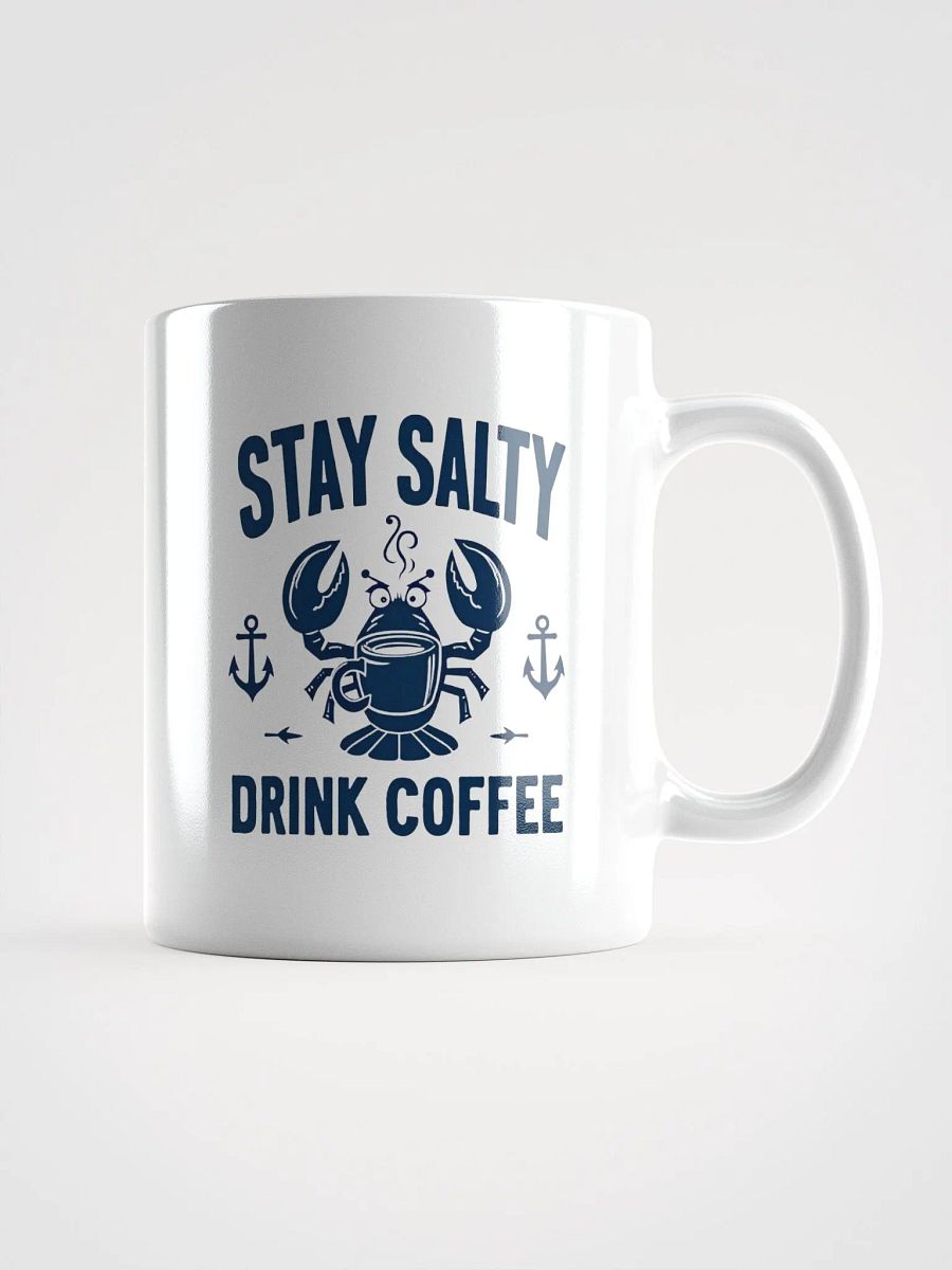 Stay Salty, Drink Coffee | Funny Grumpy Lobster Nautical Mug product image (3)