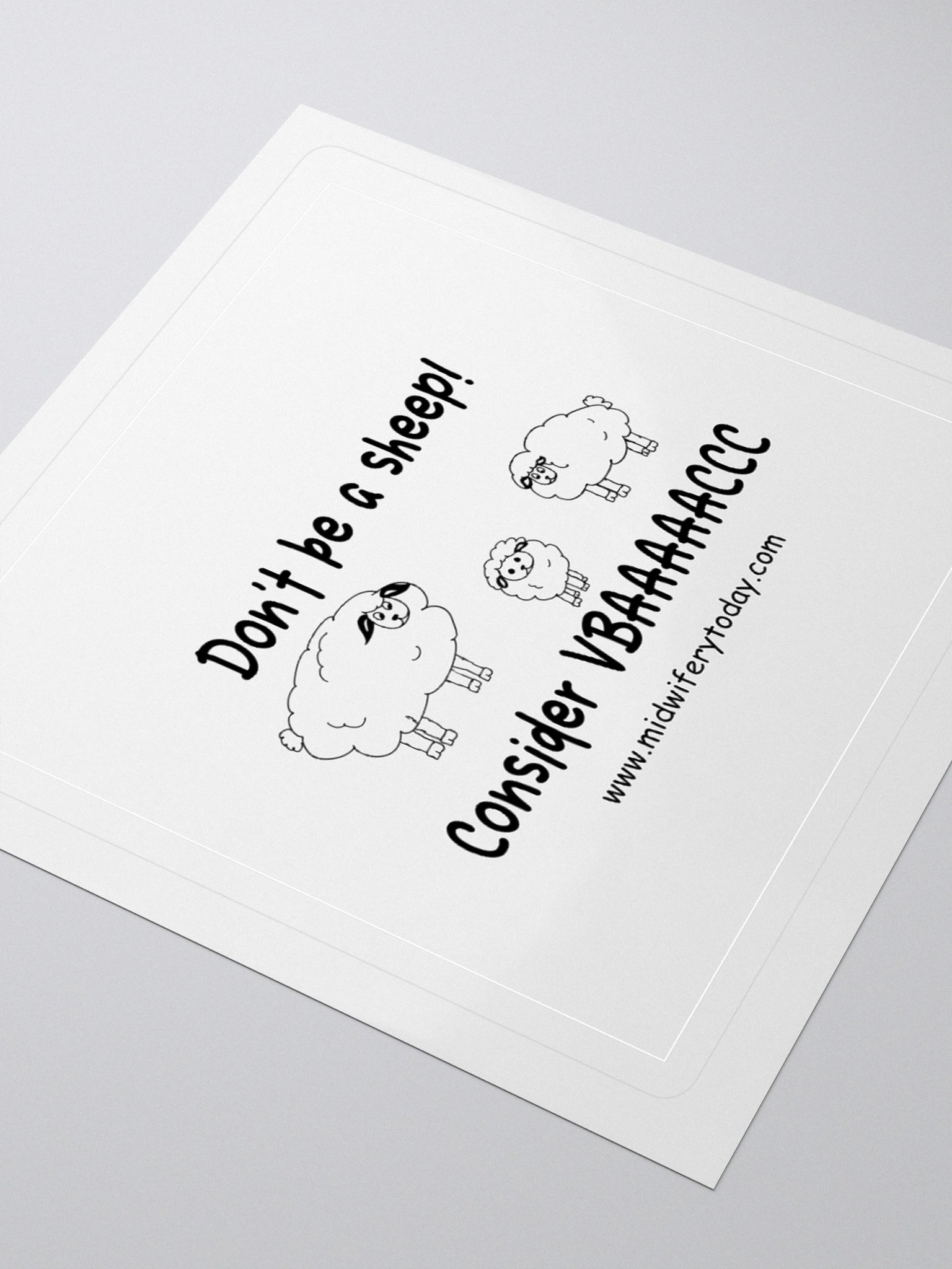 See No VBAC, Hear No VBAC, Do No VBAC Sheep Sticker product image (7)