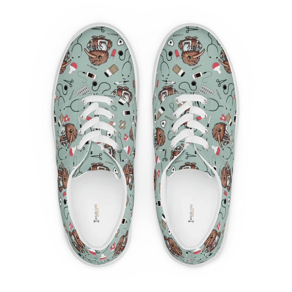 Cute Medical Kiwi Lace-up Canvas Shoes (Opal) product image (5)