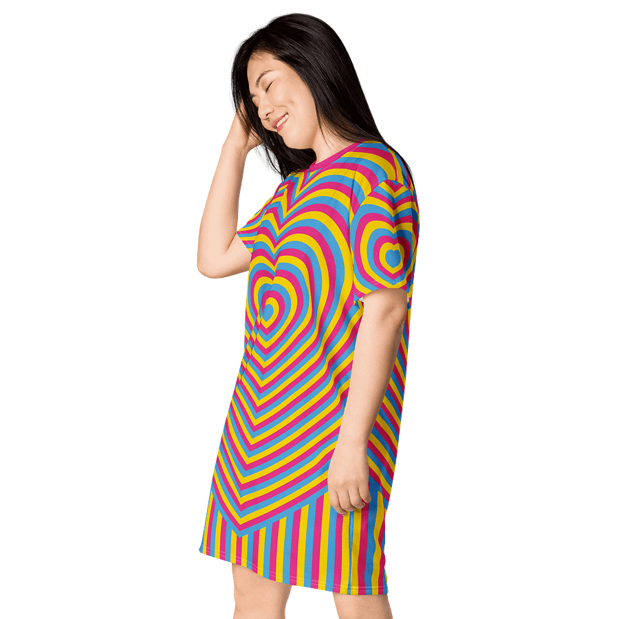 Pansexual Pride Hearts T-shirt Dress product image (3)