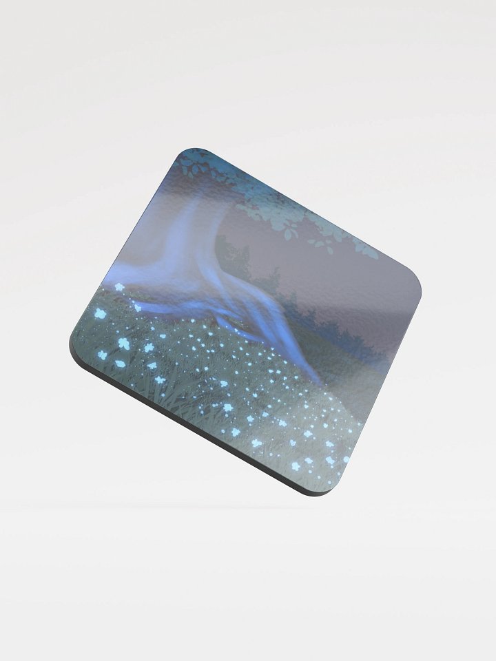 Art Fight 2025: "Midnight Blooms" Glossed Cork Coaster product image (1)