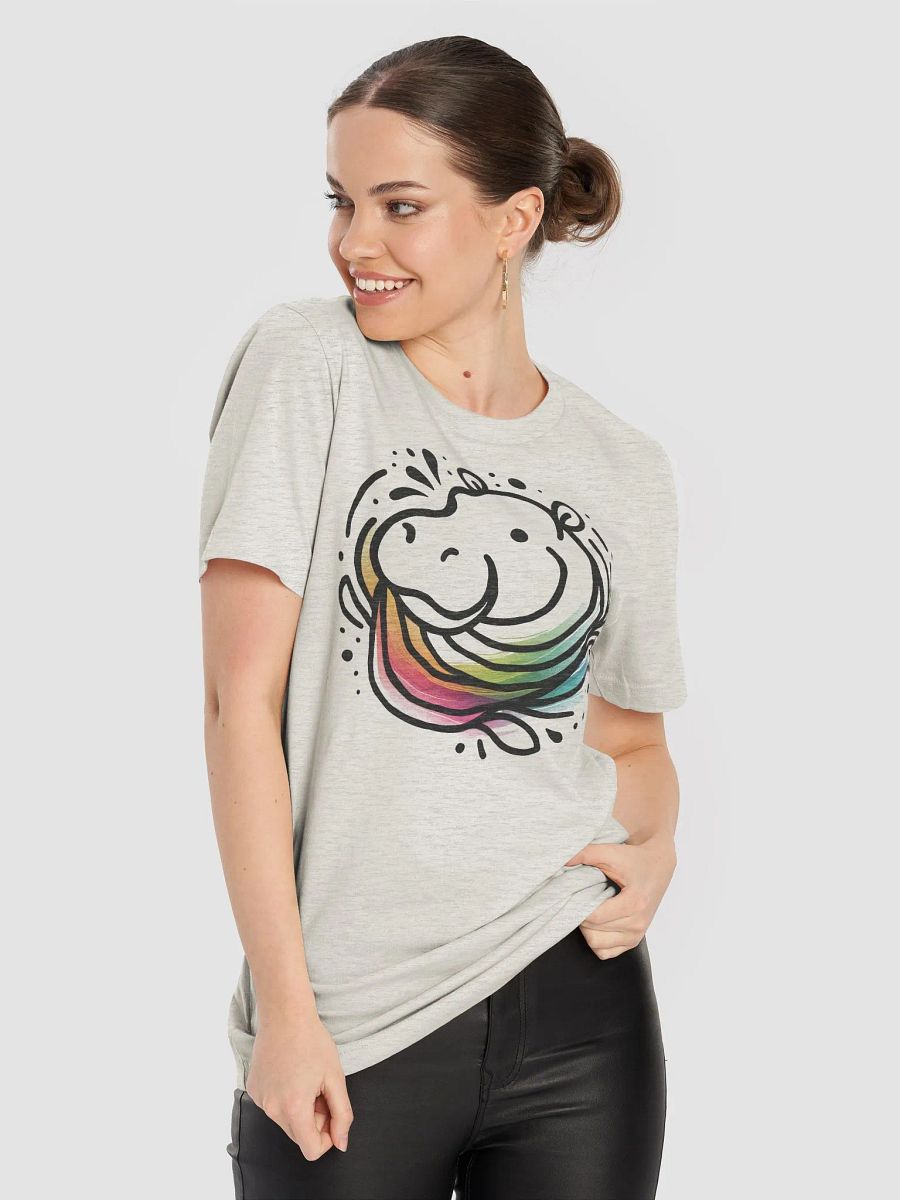 Rainbow Hippo T-Shirt, Cute Minimalist Hippo Design, Whimsical Animal Tee, Fun Colorful Wildlife Shirt, Gift for Animal Lovers product image (5)