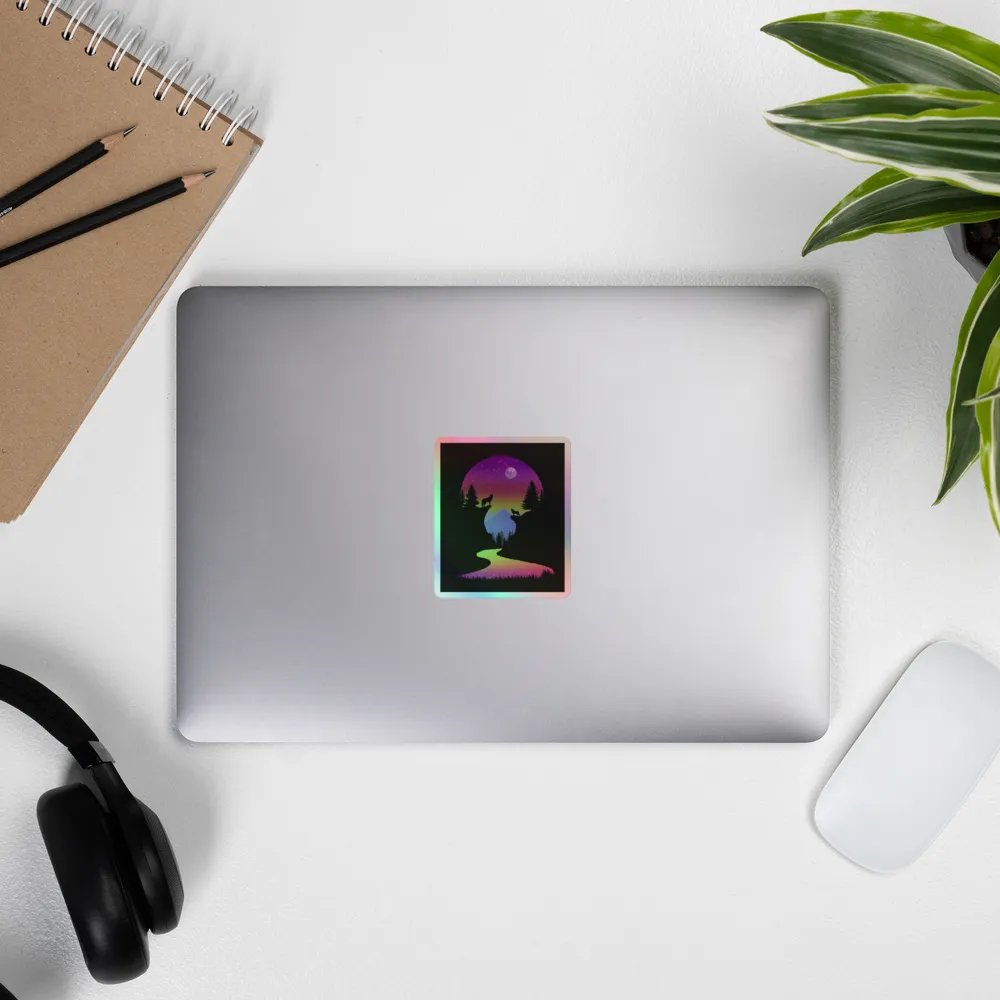 Neon nature holographic sticker product image (9)