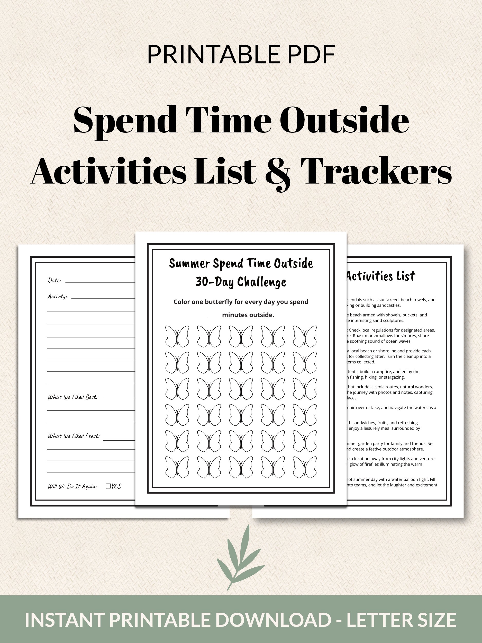 Spend Time Outside Activities List & Challenge Tracker Printable Bundle product image (2)