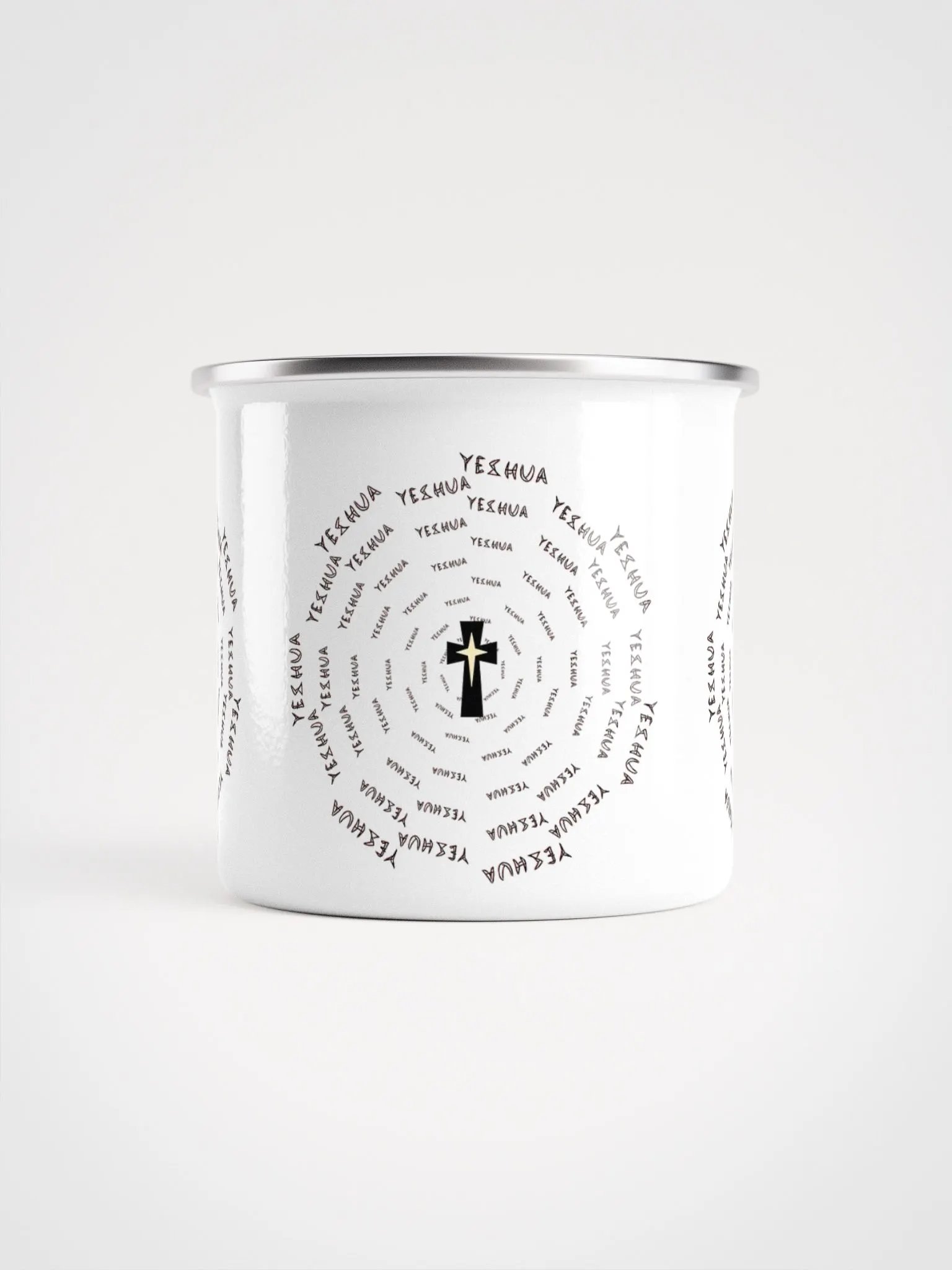 Yeshua Optical Illusion Text Enamel Mug product image (3)