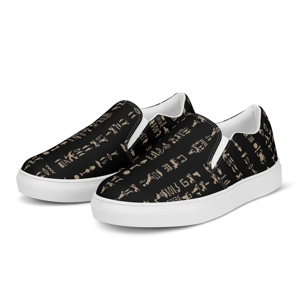 Isis Hieroglyphics Black Women's Slip-Ons Shoes product image (3)