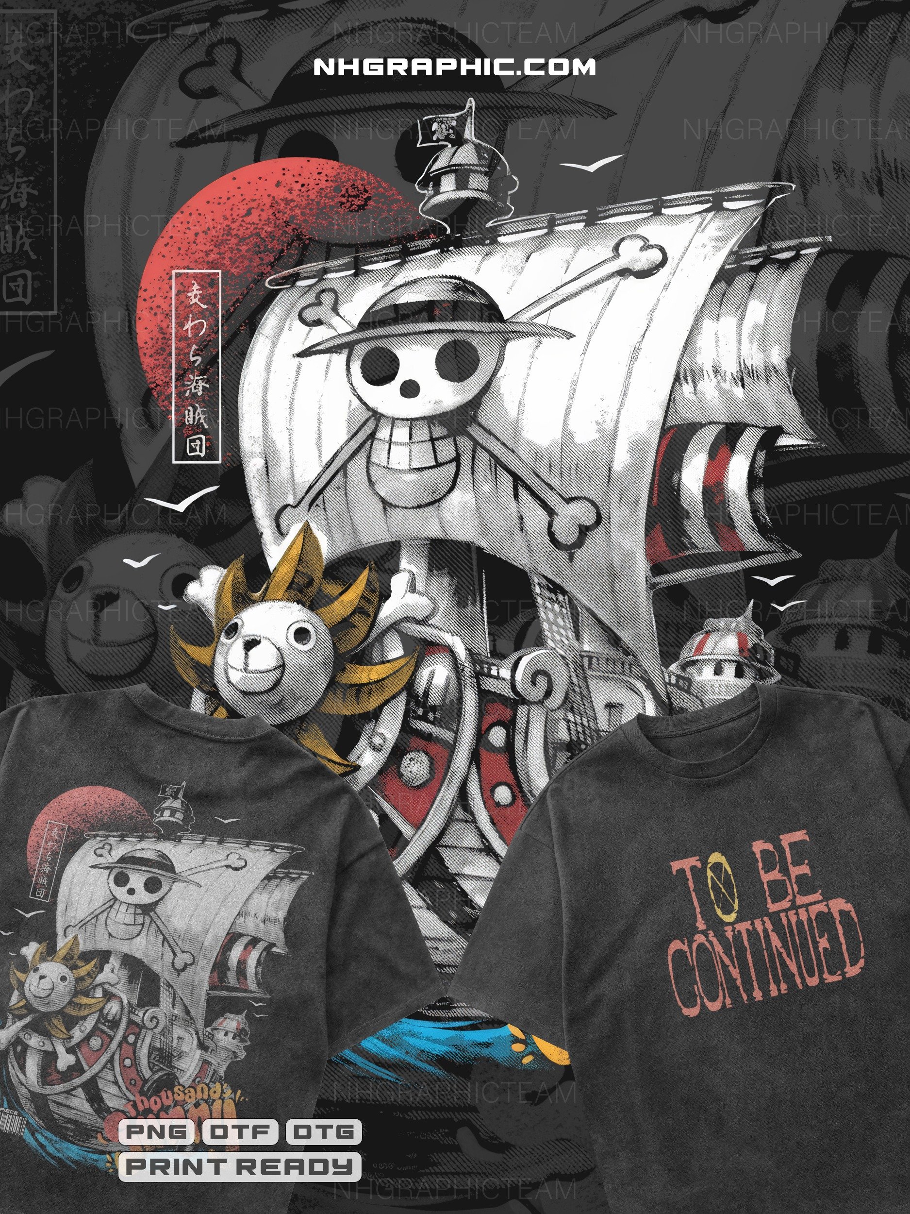 one piece t-shirt PNG designs bundle 11 back and front files product image (10)