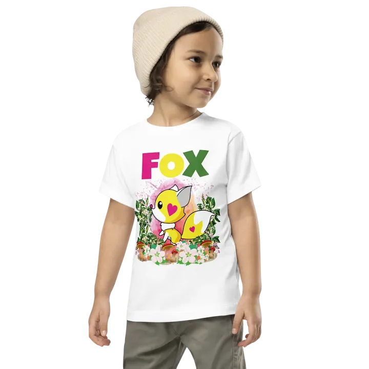 Fox Colorful Funny Cute Bella +Canvas Toddler T-Shirt – Funny Shirt & Gift for Kids product image (1)