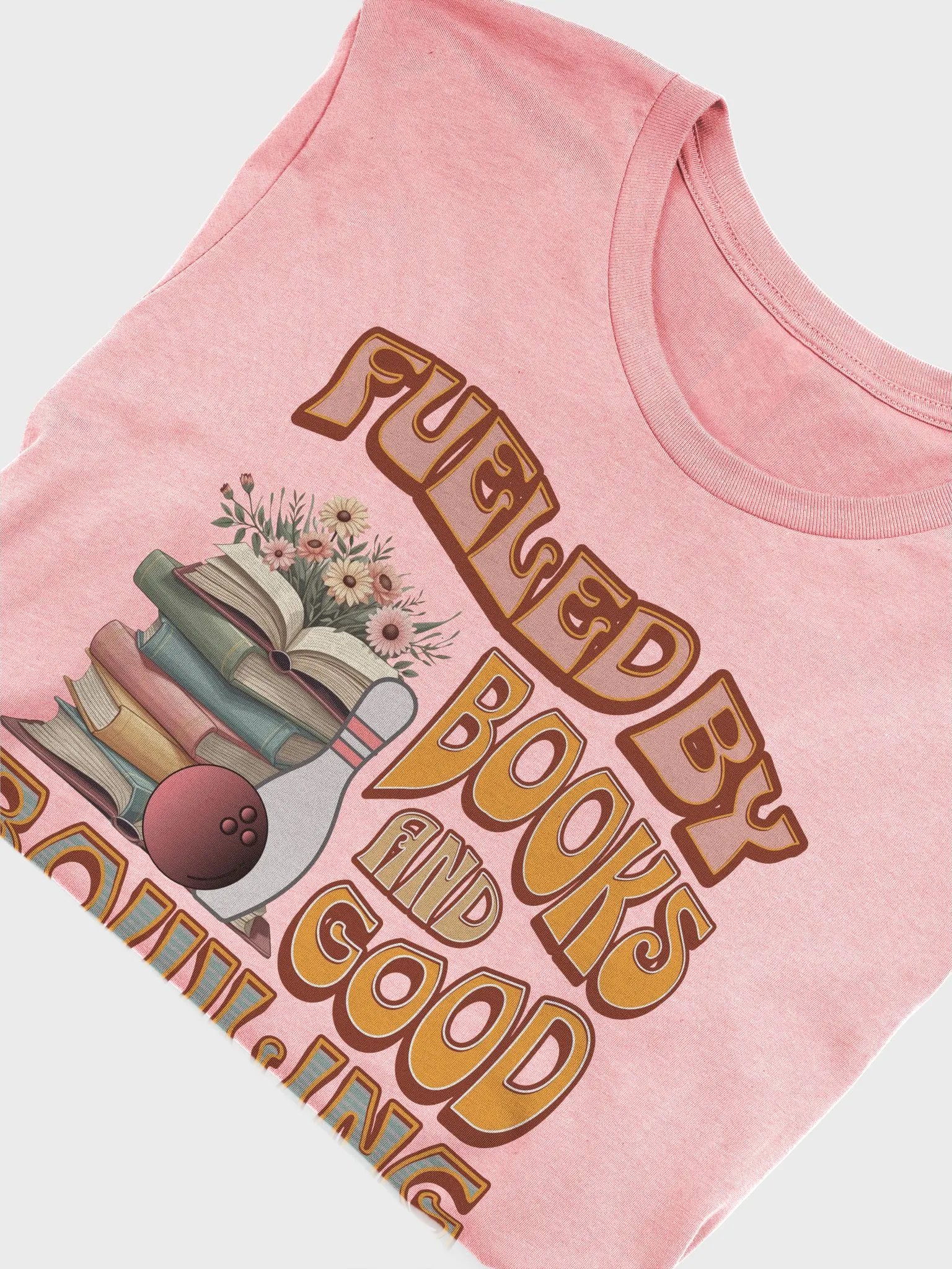 Fueled By Books And Good Bowling Bookworm Retro T-Shirt product image (4)