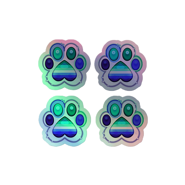 Gay Pride Paw Print Holographic Kiss Cut Sticker Sheet product image (1)