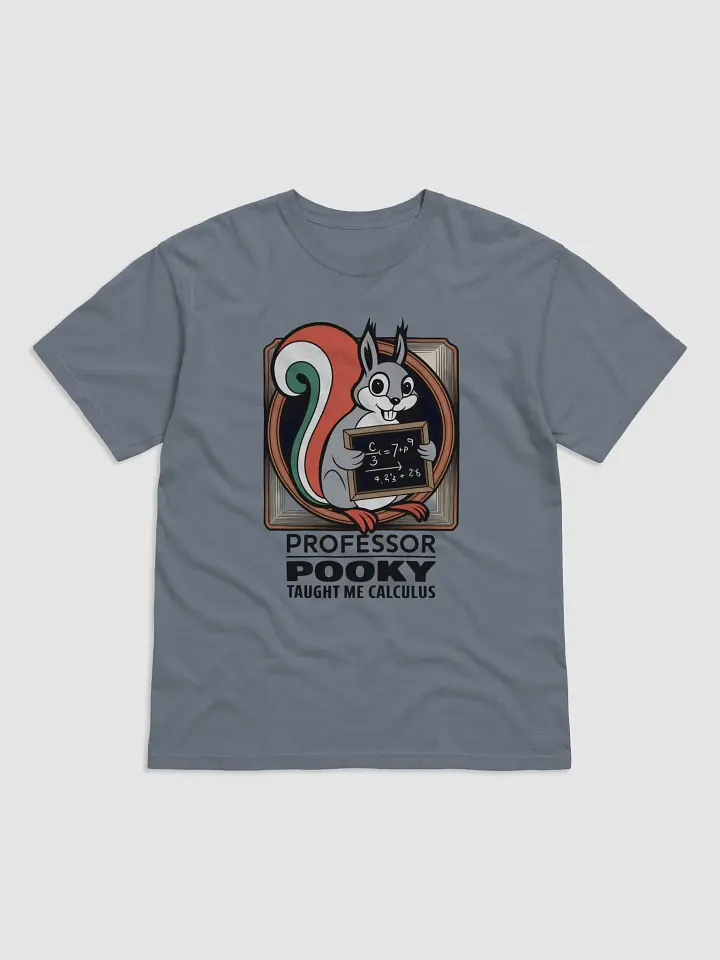 Super Soft and Comfy Traditional Tee: Professor Pooky Taught Me Calculus, Green White and Red Taill Holding Chalk Board product image (1)