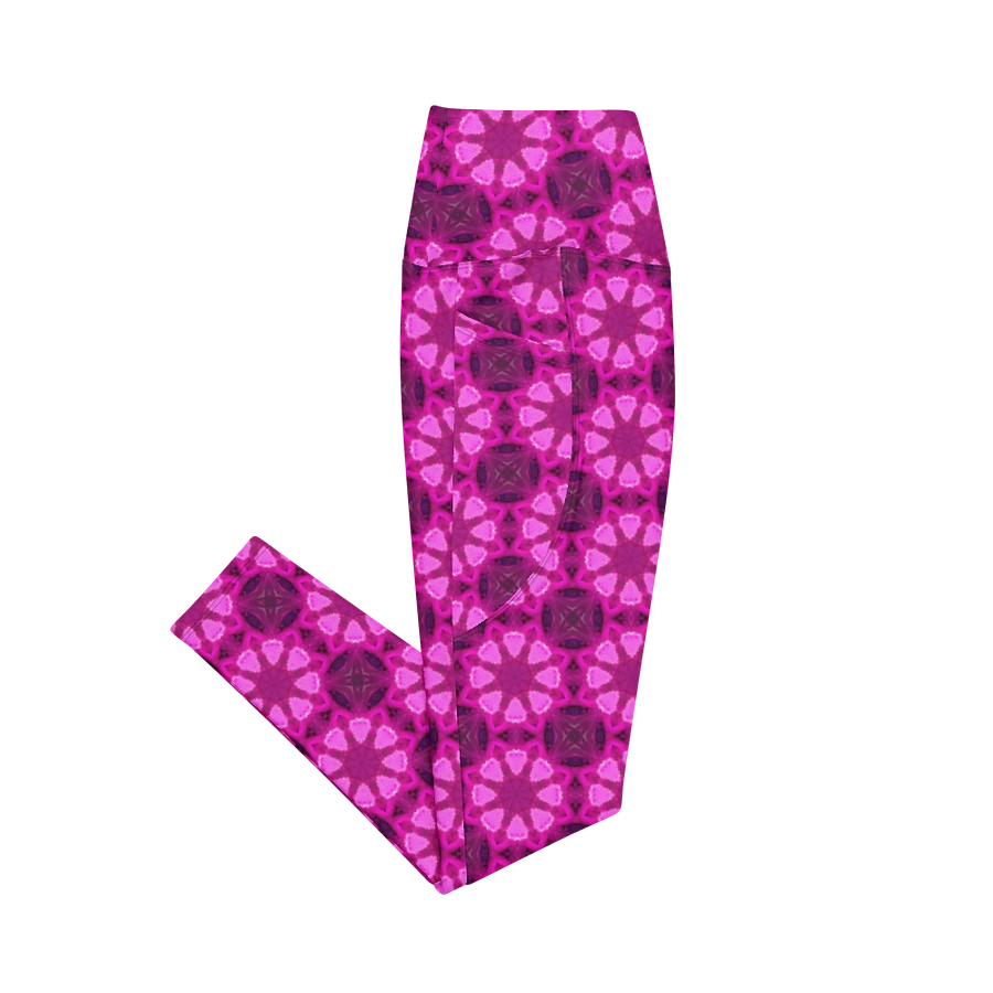 Abstract Raspberry Shapes Repeating Pattern Ladies Leggings product image (22)