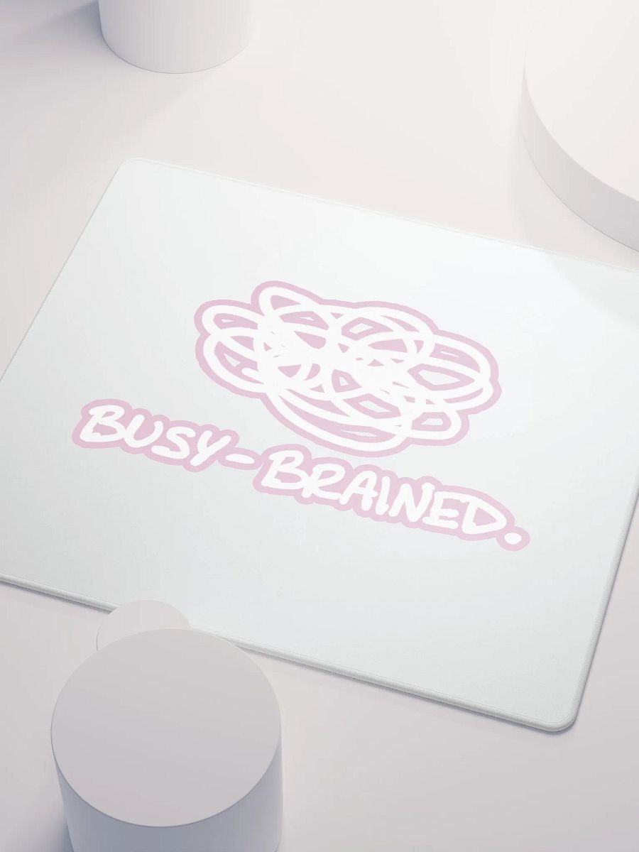 BUSY-BRAINED (lined design, #E1B9CE) mouse pad product image (3)