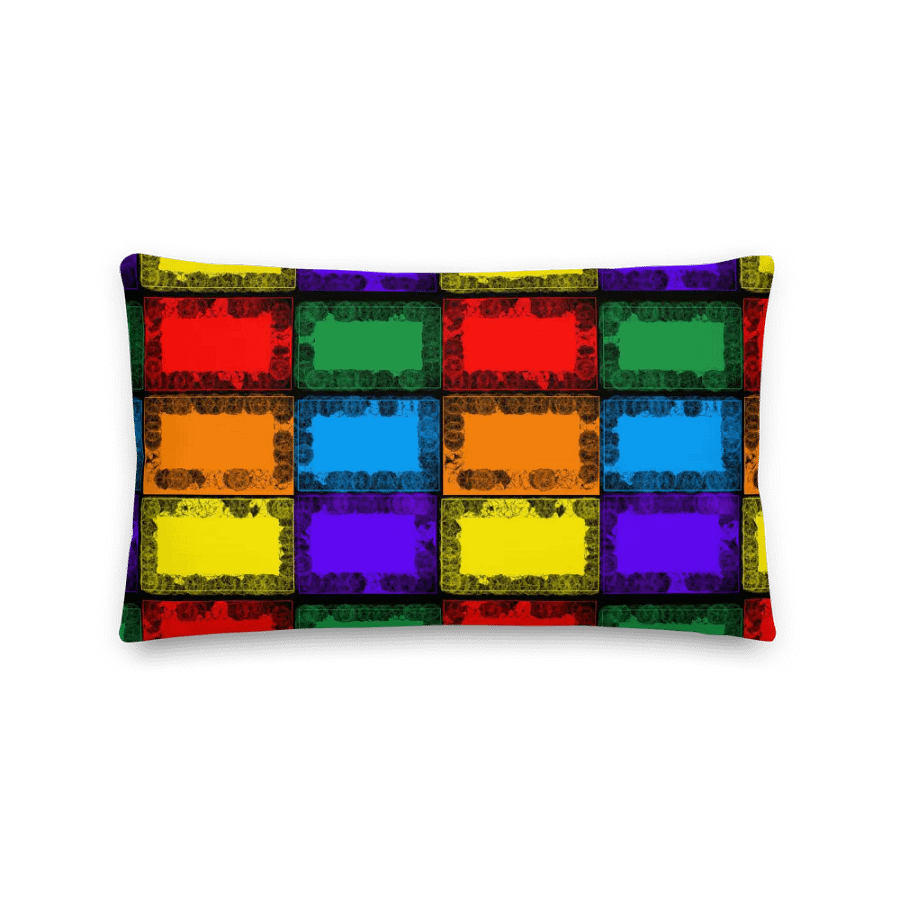 Premium Cushion with Bright Rainbow Color Rectangles product image (5)