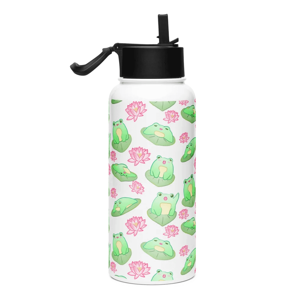 Kawaii Froggie Bottle With Straw product image (4)