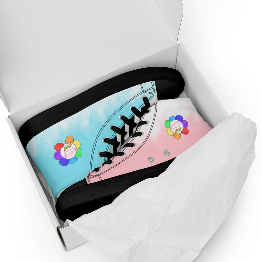 Pastel Blue, Pink and White and Black Flower Sneakers product image (20)