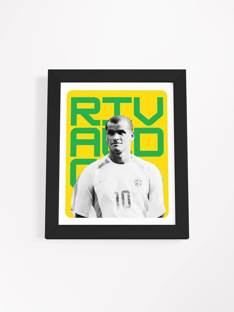 Rivaldo BW Brazil Name Art Framed Print product image (4)