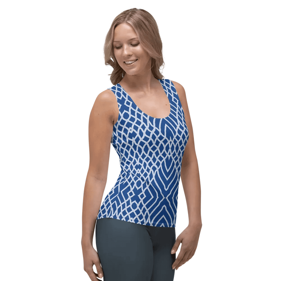 Net White and Blue/All-Over Print Women's Tank Top by Sublicolor product image (4)