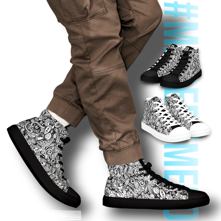 Dark Space Scribble - Men's High Tops | #MadeByMELO product image (1)
