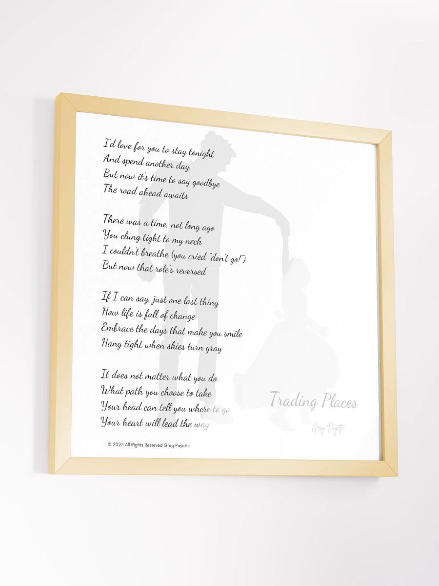 "Trading Places" - a Poem by Greg Payette (father-daughter version) product image (45)