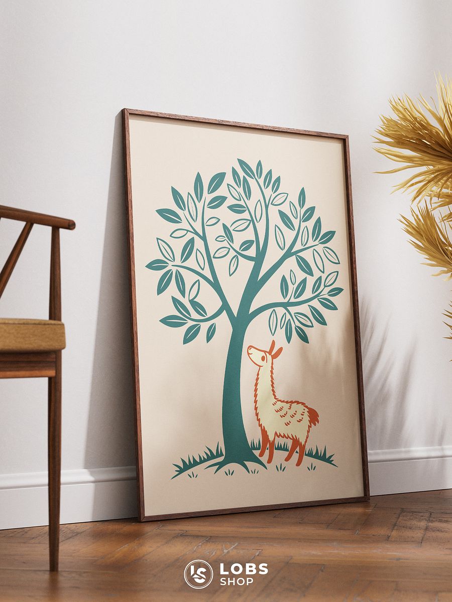Charming Alpaca Wall Art Print – Perfect Addition to Your Boho-Inspired Space product image (3)
