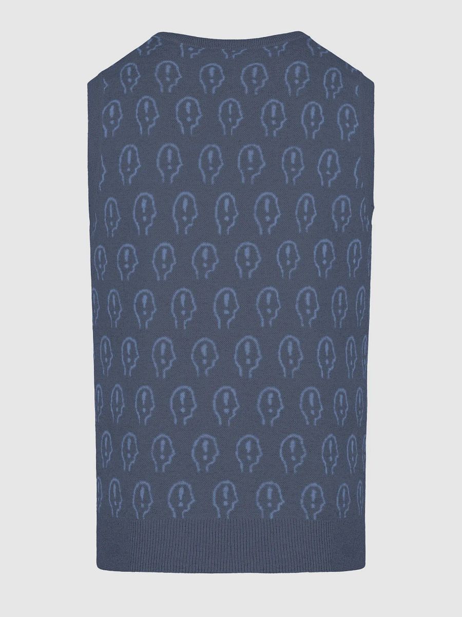 EXCLAIMING MENTALLY (duotone navy) knitwear vest product image (18)