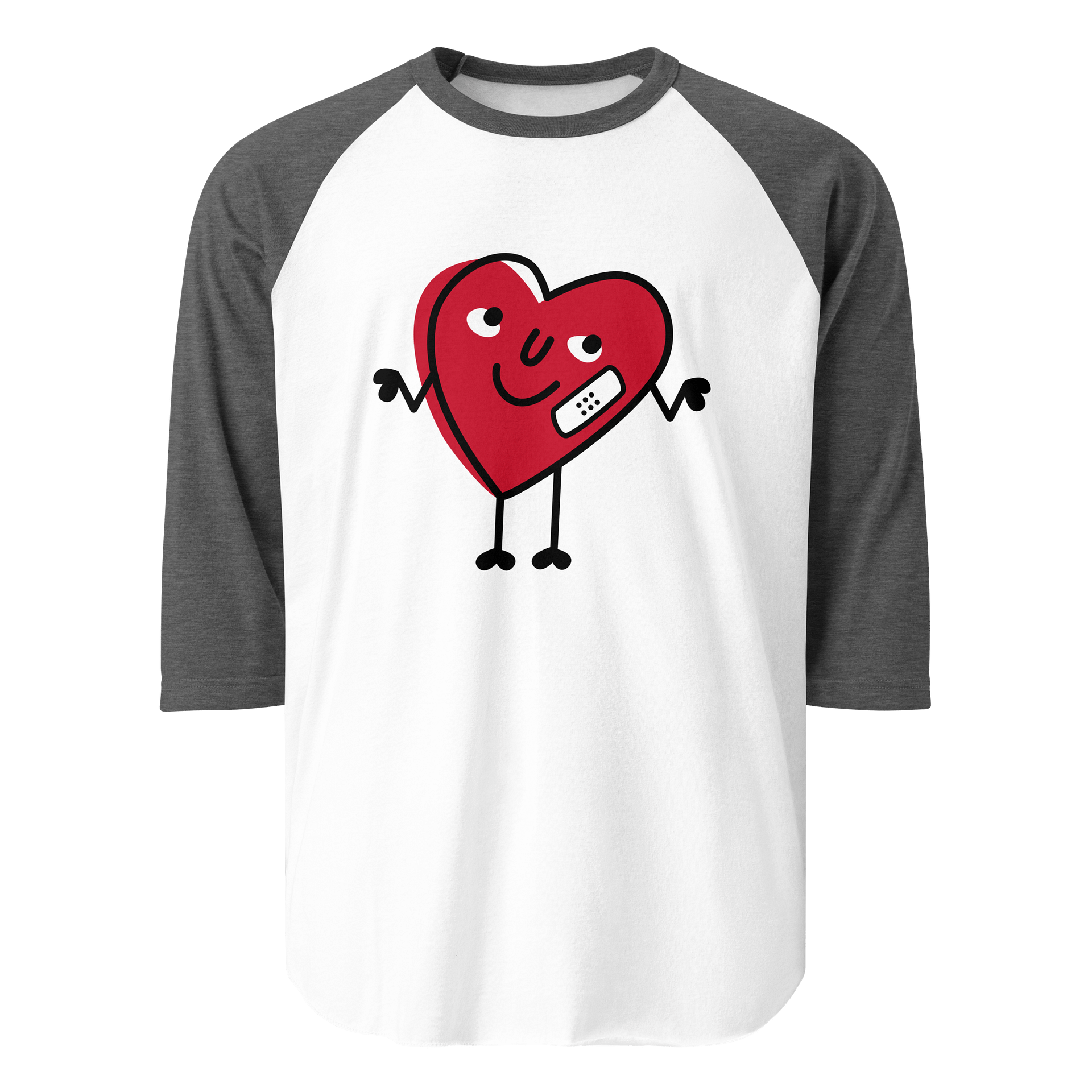 Cheerful Heart Bandage Raglan Long Sleeve T-Shirt product image (1)