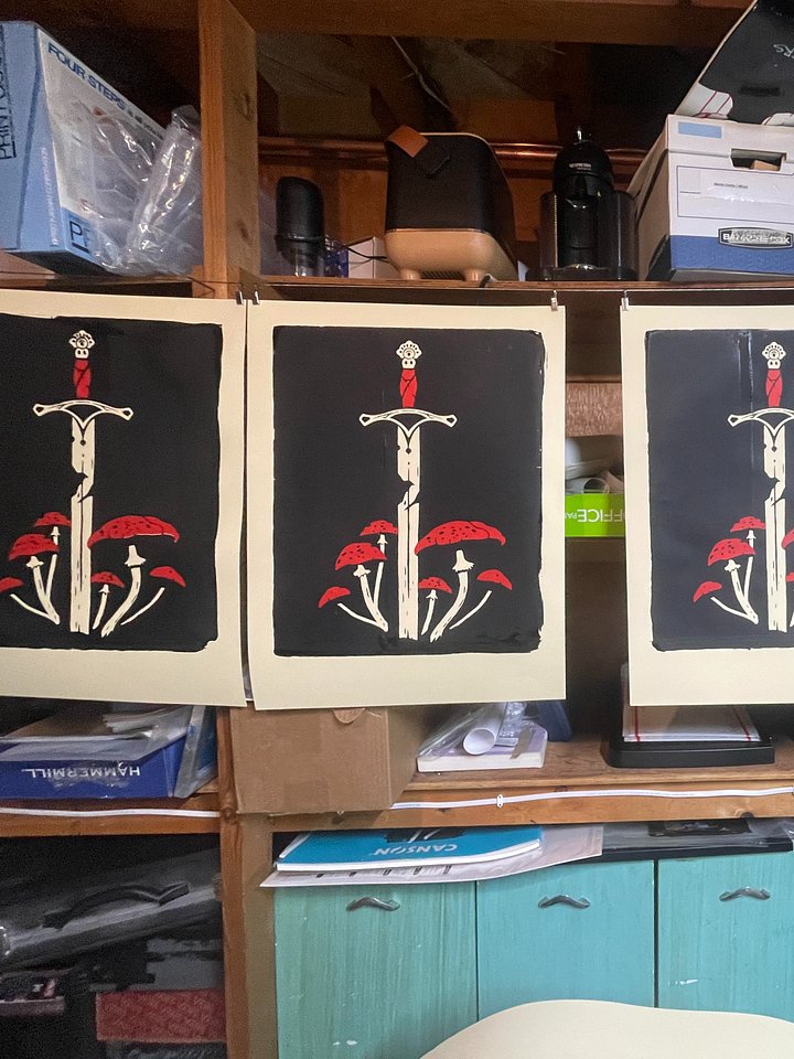 🍄 BELLOW PRINT🍄 Hand-Pulled Print (Edition of 200) 25"x19" product image (2)