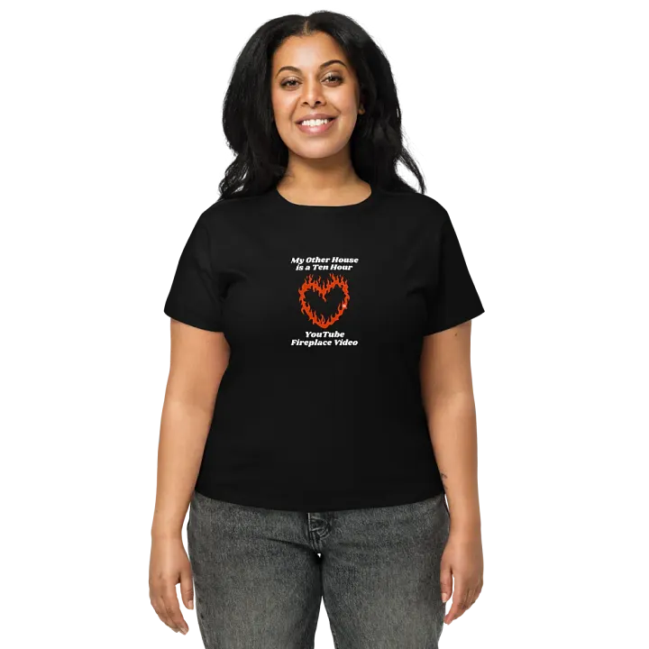 Flaming Heart - My Other House is a Ten Hour YouTube Fireplace Video | High Waisted Tee product image (2)
