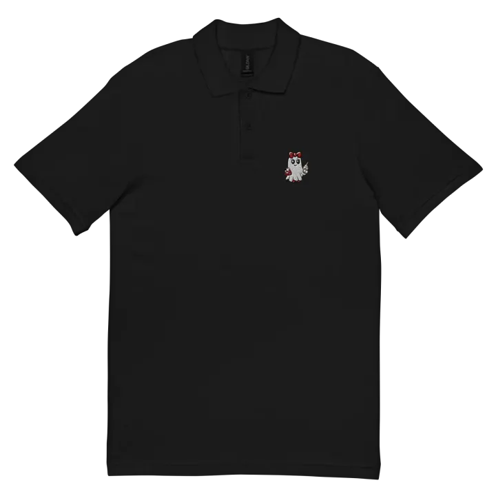Stylish Ghost Embroidered Relaxed Fit Cotton Polo Shirt product image (1)