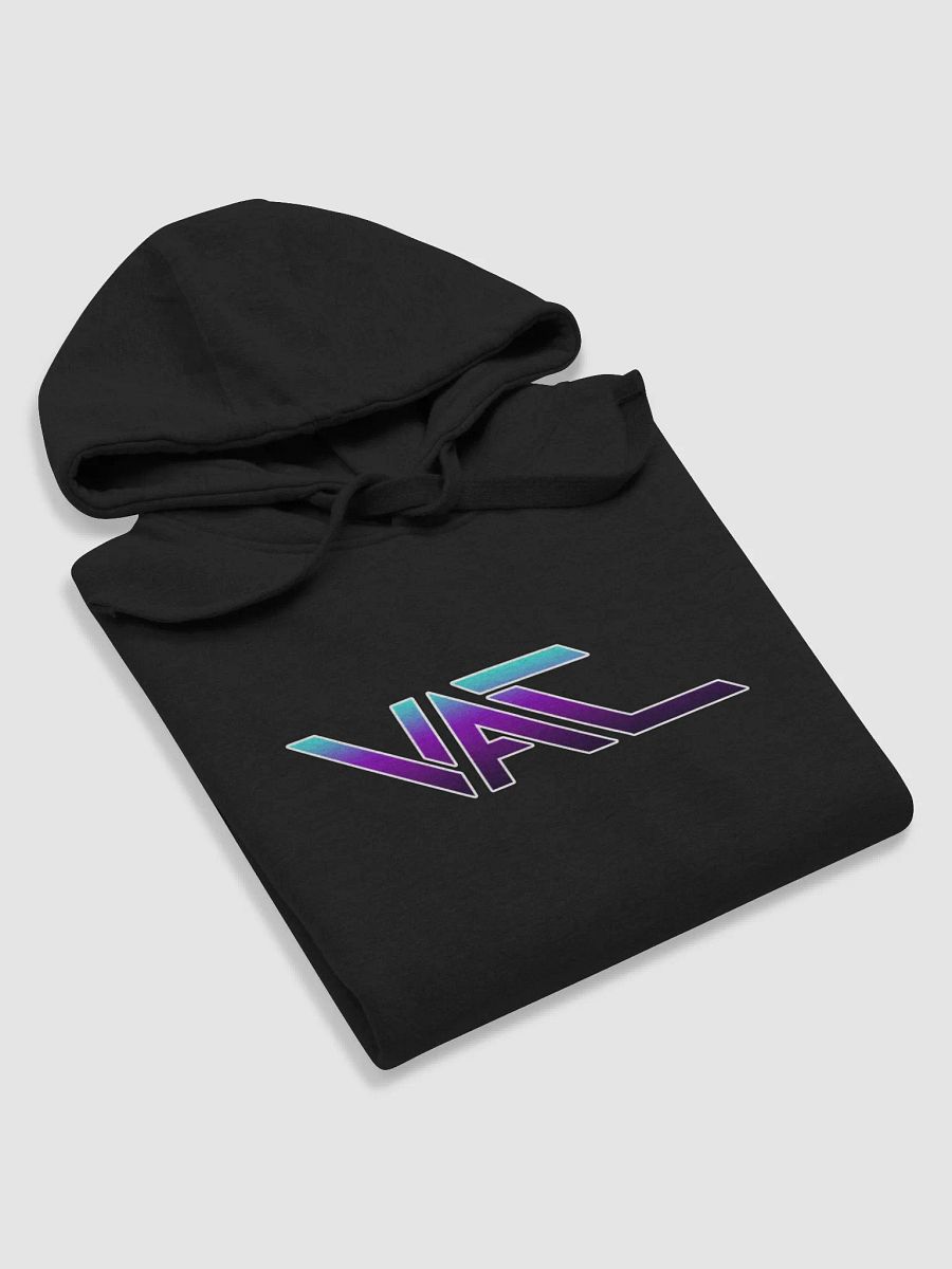 BLACK COTTON HOODIE (BLUE/PURPLE VAC LOGO) product image (6)