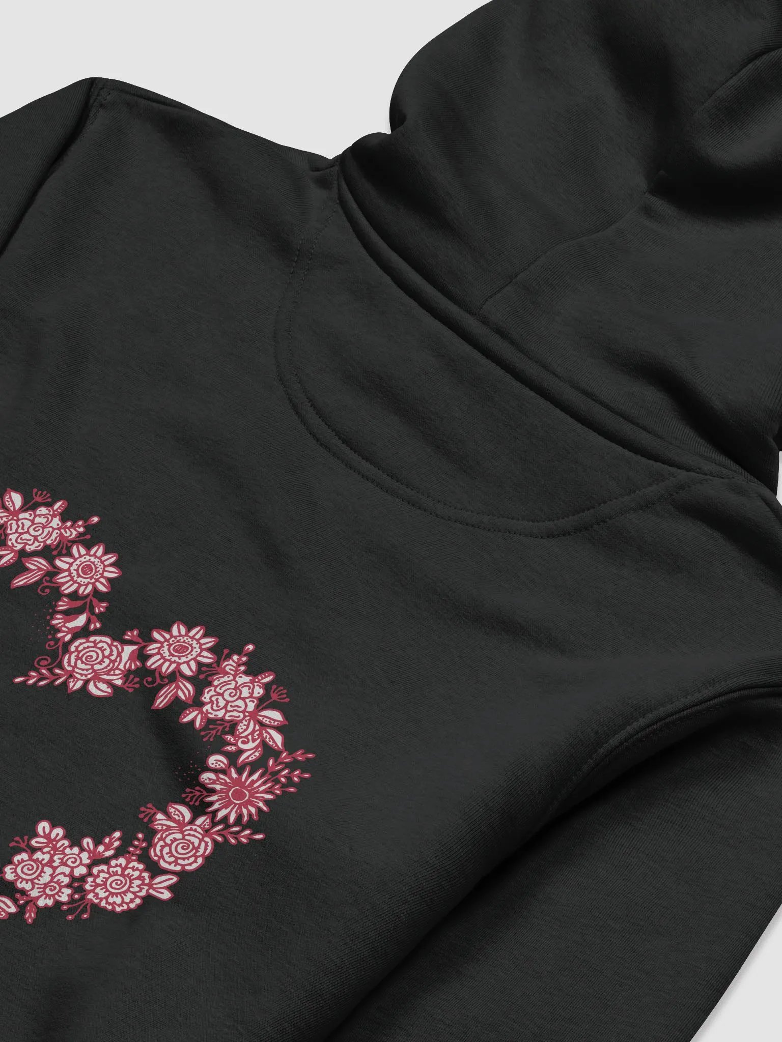 Red Floral Heart Unisex Essential Eco Hoodie product image (17)