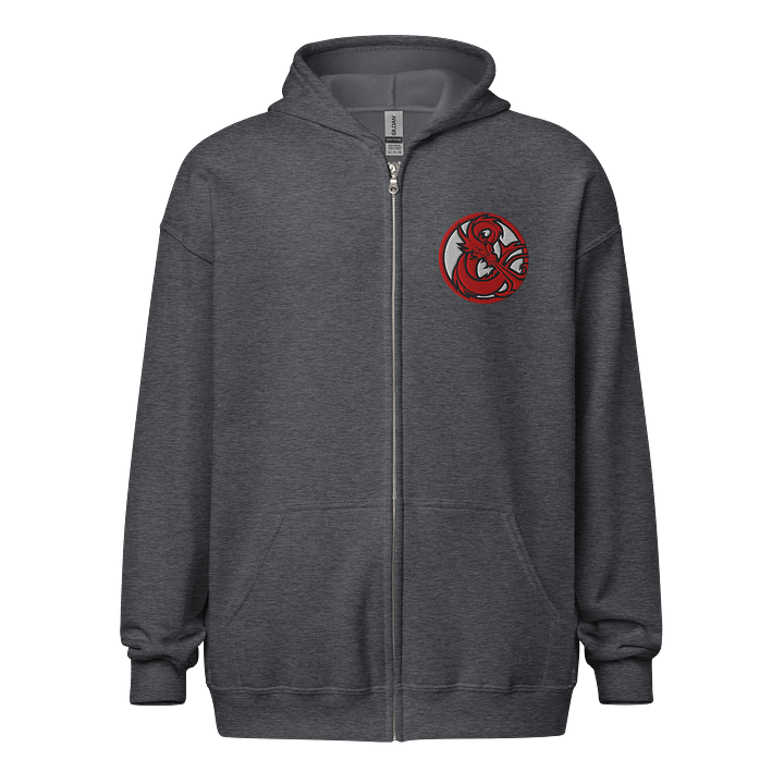 ELFSAR PLAYS ZIP HOODIE Red & Black Dragon on back product image (2)