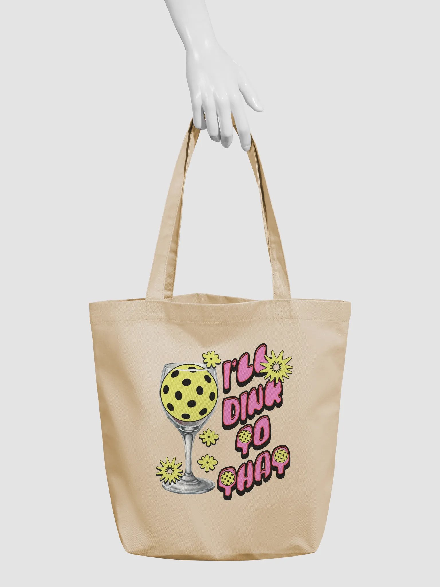 Ill Dink To That Pickleball Starry Wine Glass Eco Tote product image (6)