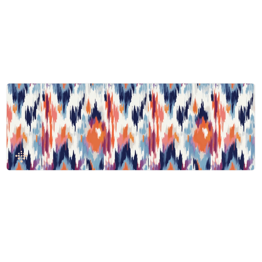 Abstract Ikat Blue Yoga Mat product image (3)