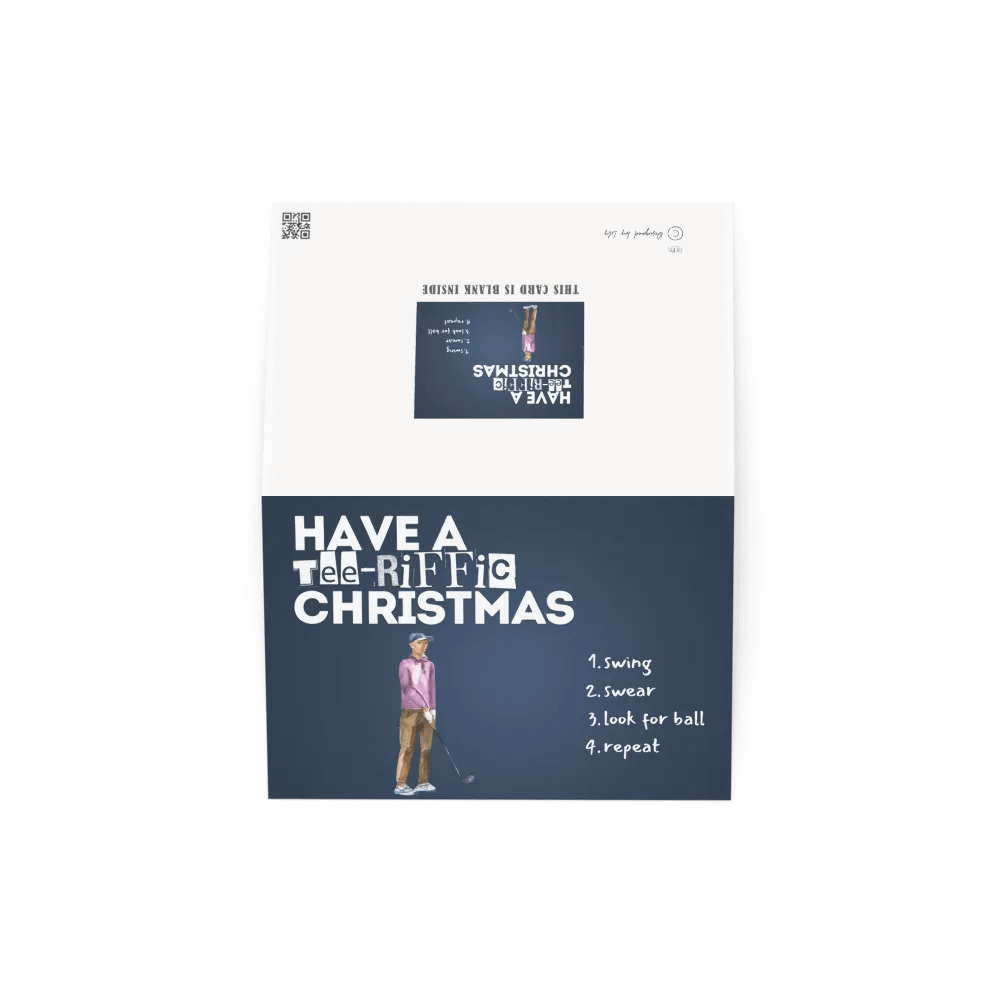 Golf Theme Christmas Card Golfer Funny Dad Holiday Greeting Card product image (3)