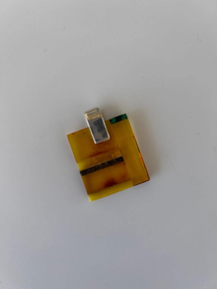 Baltic Cognac Amber 925 Sterling Silver Mosaic Square Pendant product image (1)