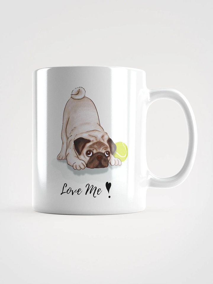 Playful Pug White Glossy Mug product image (3)