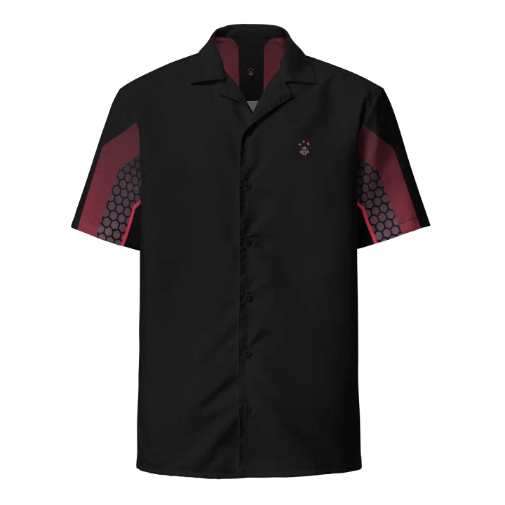 Black and Purple Blessed by God Button-up Shirt-V2 product image (1)