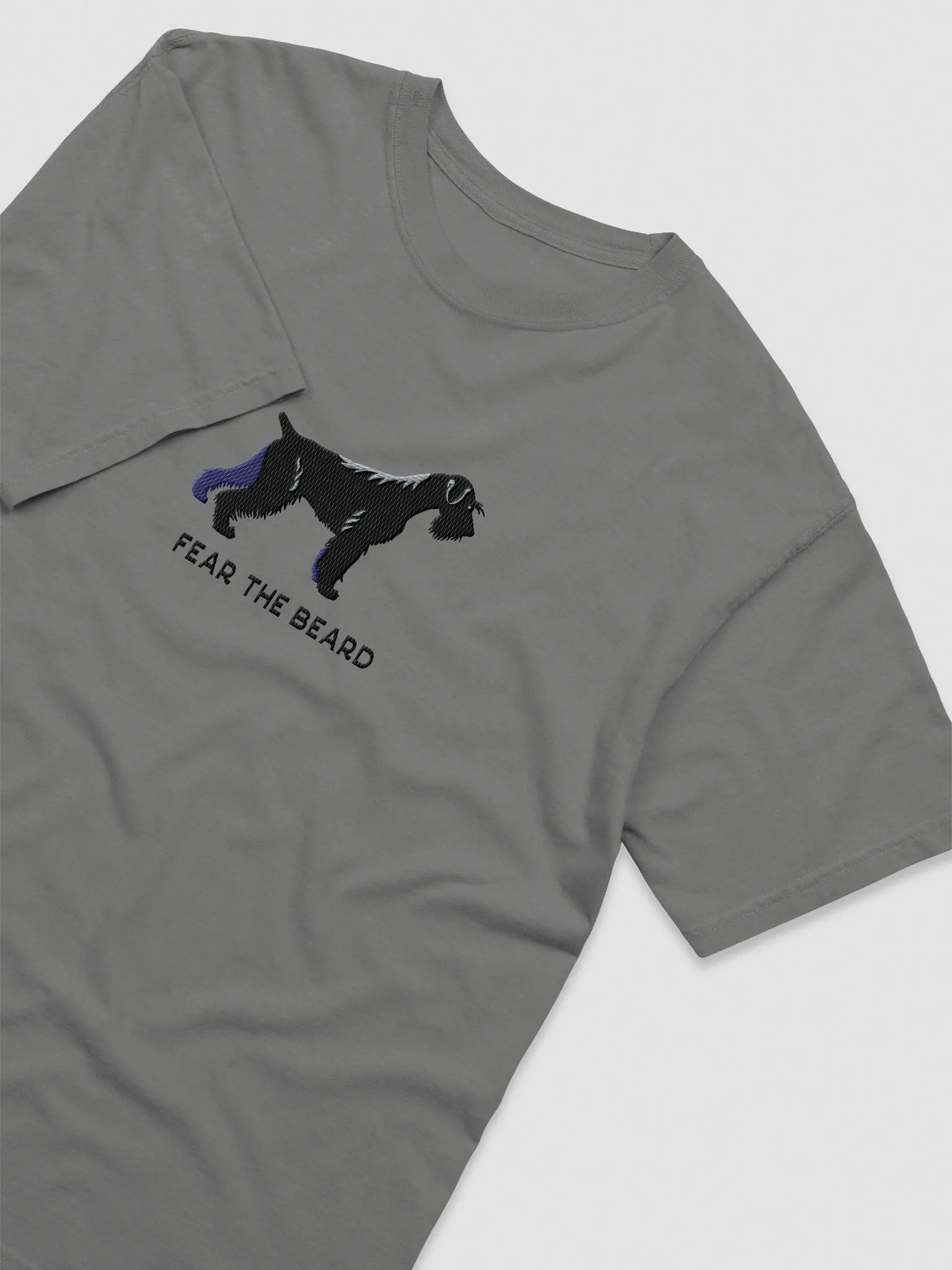 Fear the Beard T-Shirt(Embroidered) of a Standard Schnauzer(Black) product image (6)