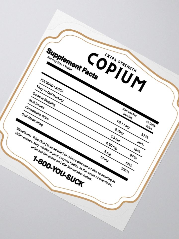 Copium Back Label Sticker product image (2)
