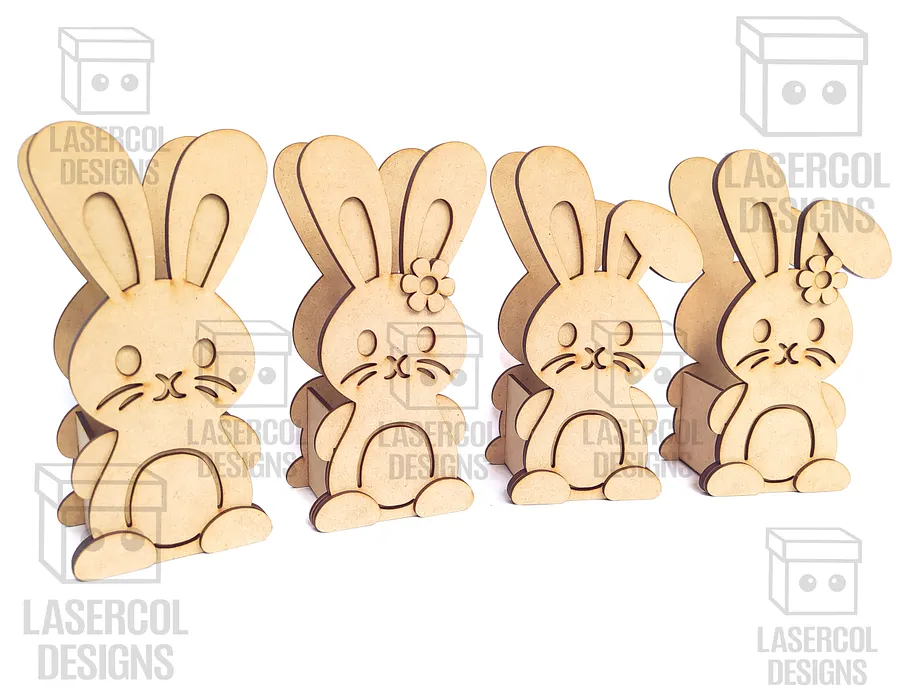 Easter Bunny Basket Set 4 (4 Styles, 2 Sizes) - Laser Cut Files product image (3)