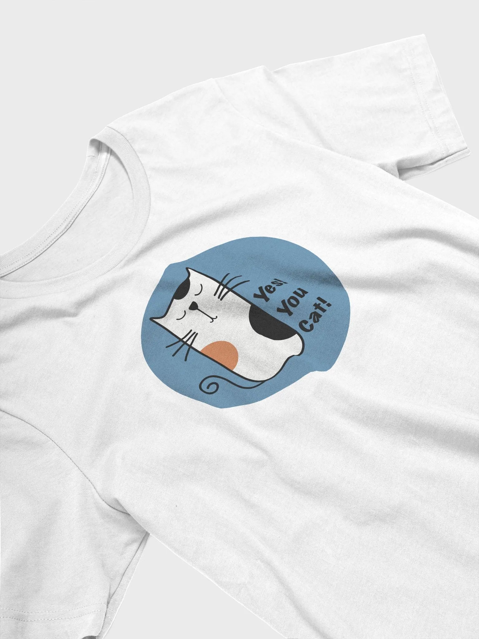 Yes! You Cat! Supersoft White and blue T-Shirt product image (5)