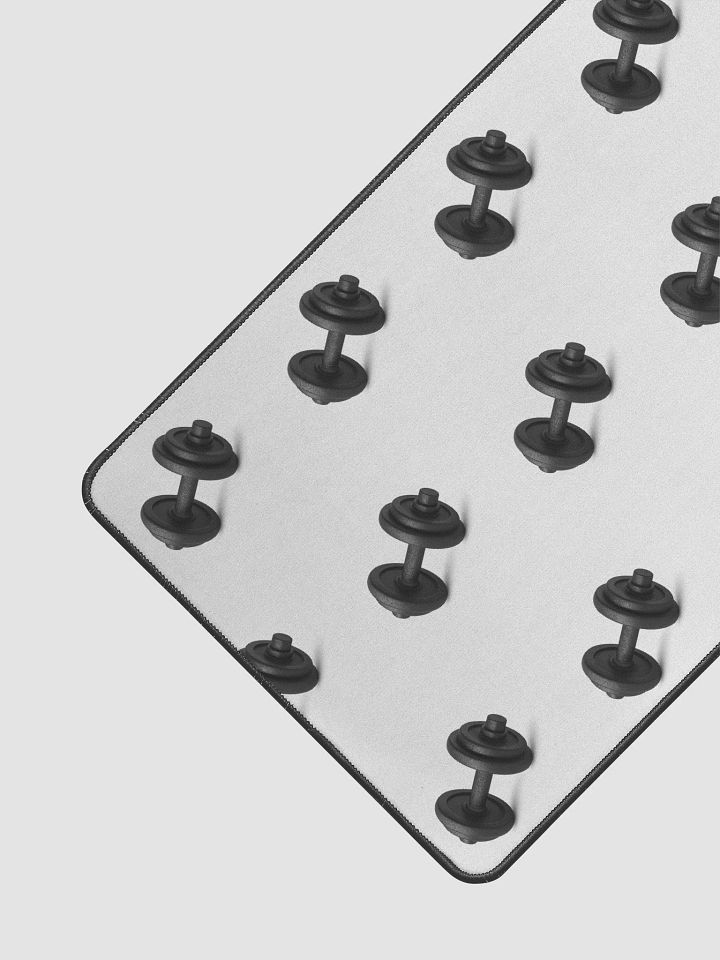 White Dumbbell Desk Mat product image (1)