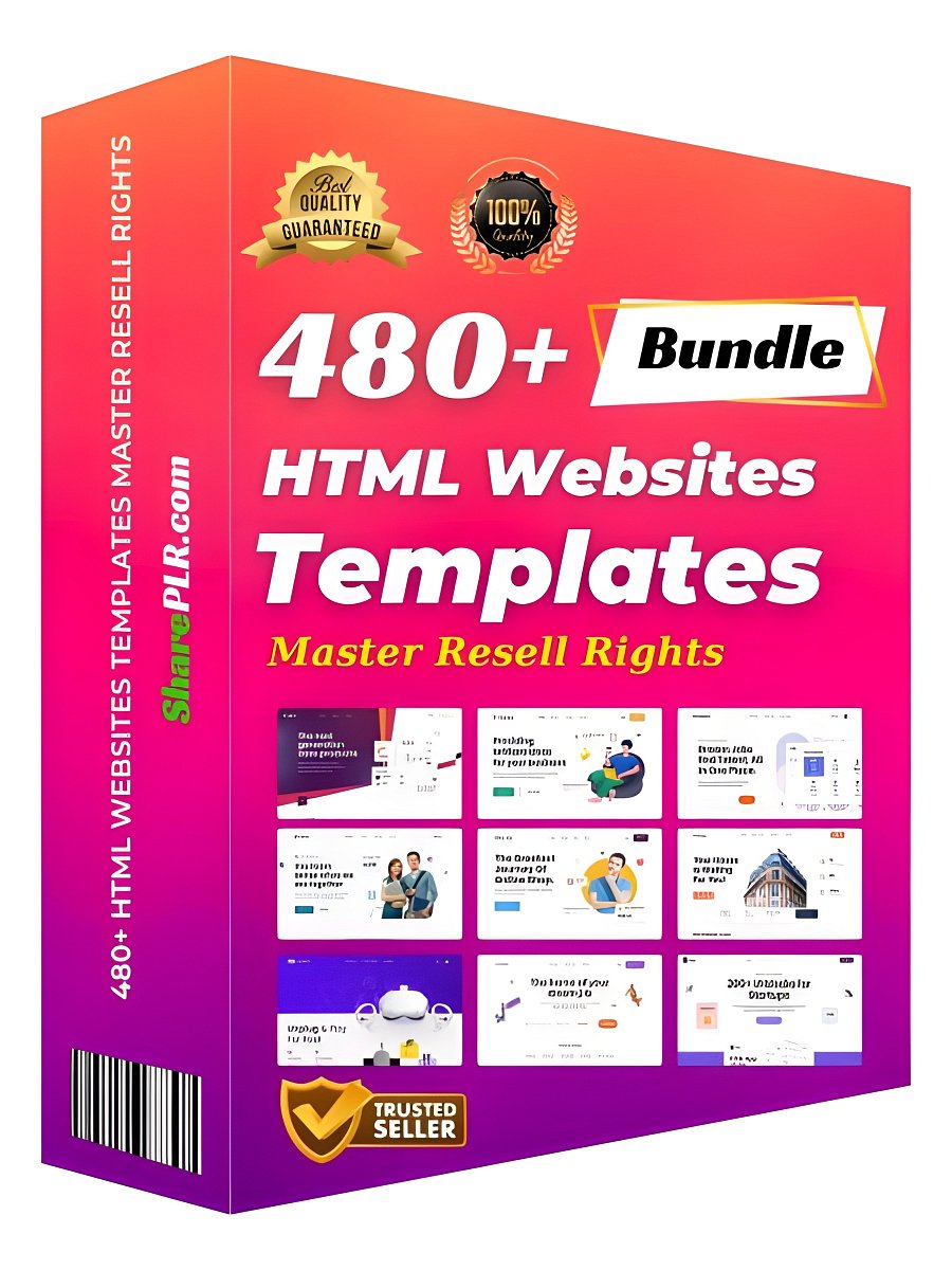 480+ HTML Websites Templates Master Resell Rights Bundle product image (1)