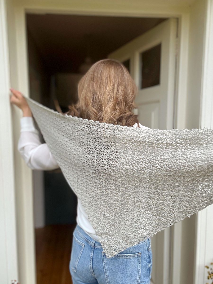 Serenity Shawl Triangle Modern Lace Crochet Pattern PDF product image (5)
