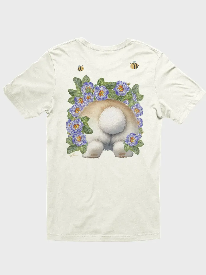 Garden Whispers: Bunny and the Primula Zebra Blues Tee | Bella+Canvas Supersoft, Double-Sided Design product image (2)