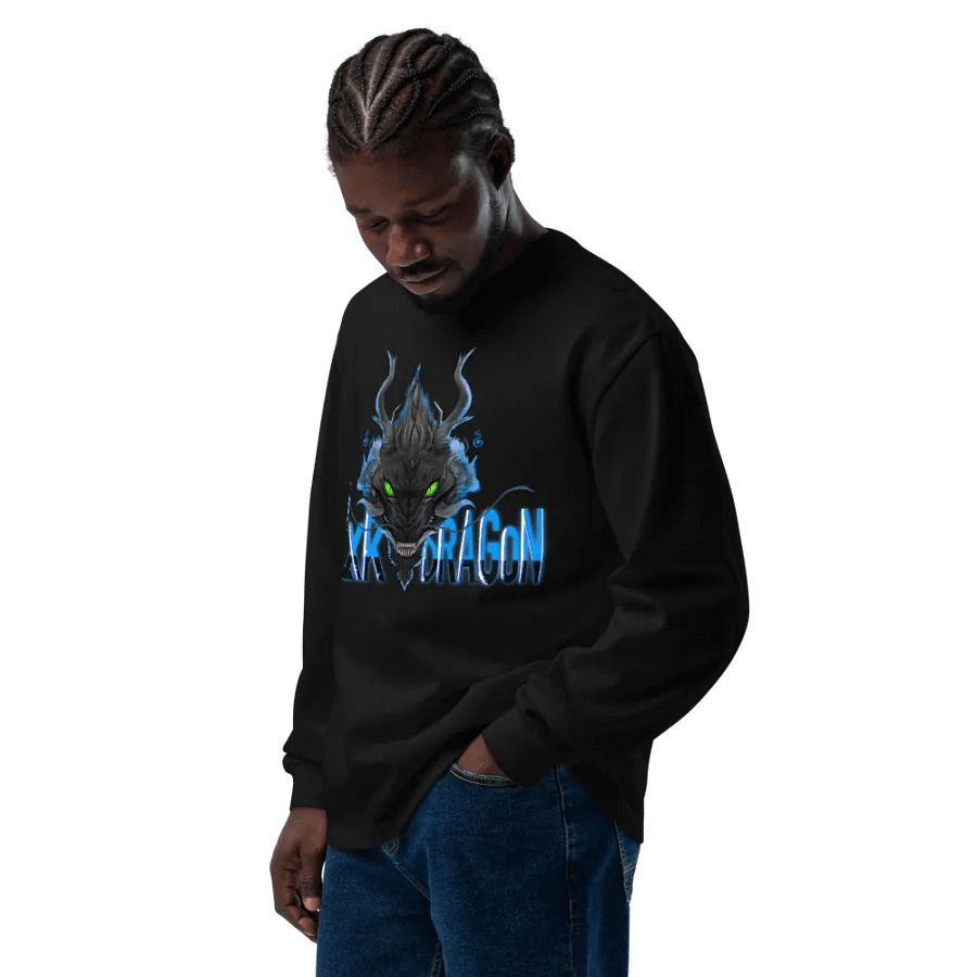 blxkdragons OG Blue flame sweatshirt (front design provided by sister salice) product image (7)